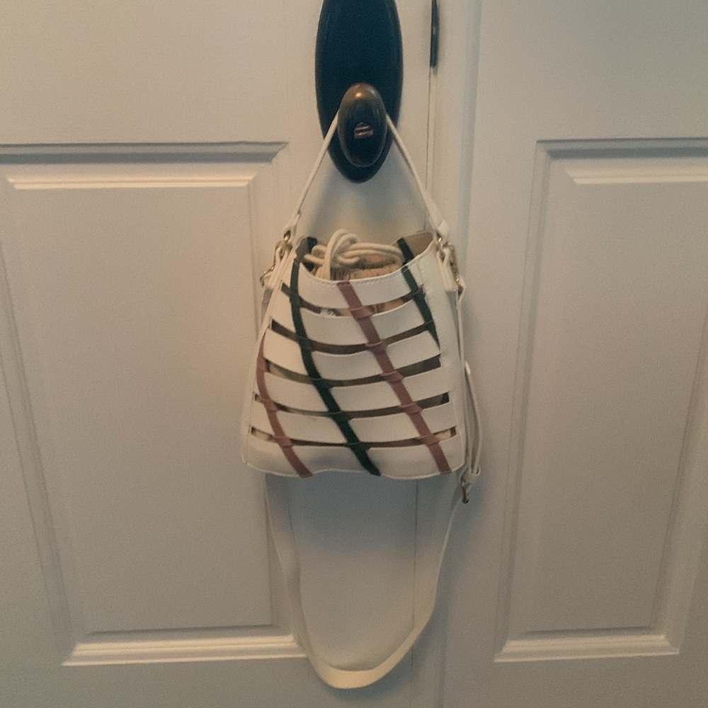 NWOT Mersi Leather Mini Crossbody Bucket Bag